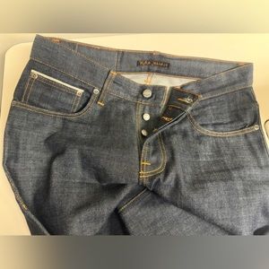 Nudie Jeans Mens 32/30 Grim Tim Open Dry Selvage Button Fly Denim Cotton NJ3270